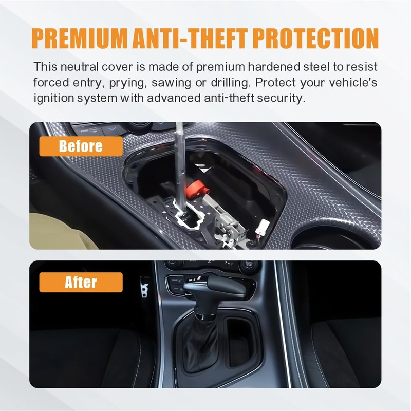 DRIVE PULSE Neutral Cover Plate for Dodge Challenger 2015-2023, Anti-Theft