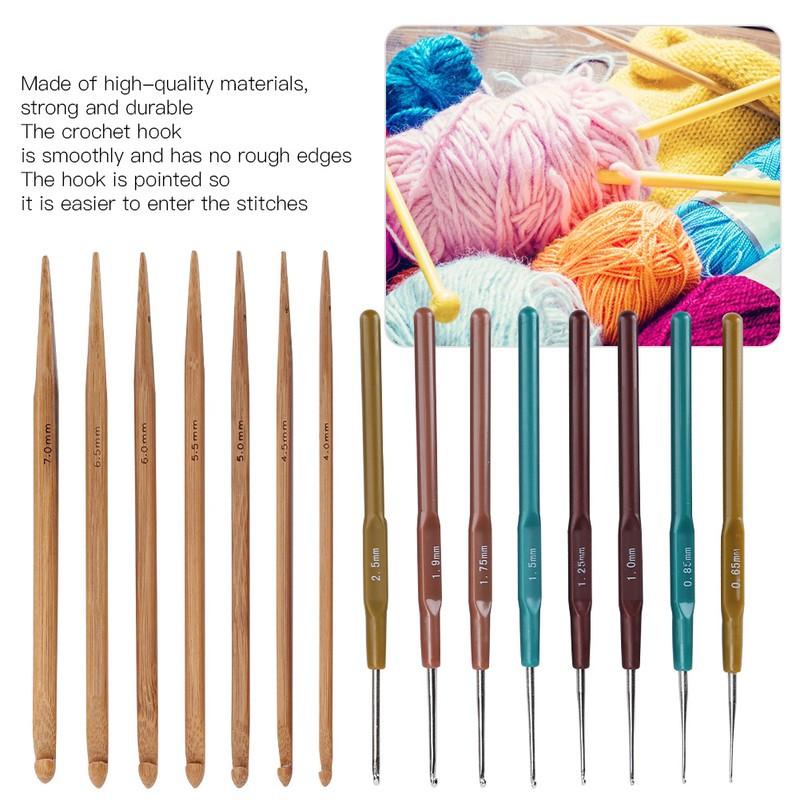 Crochet Set Sweater Needle Plastic Handle Fine Lace Knitting Carbonized