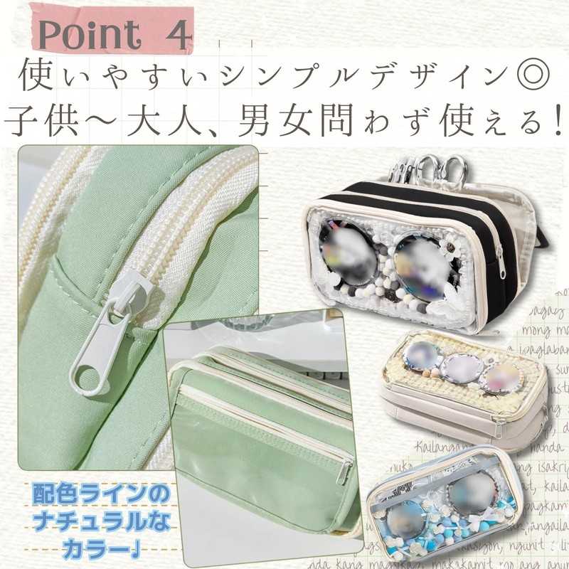 [ハルジオ] 筆箱 推し活 透明 ペンケース 大容量 かわいい クリア ポーチ 推し活グッズ