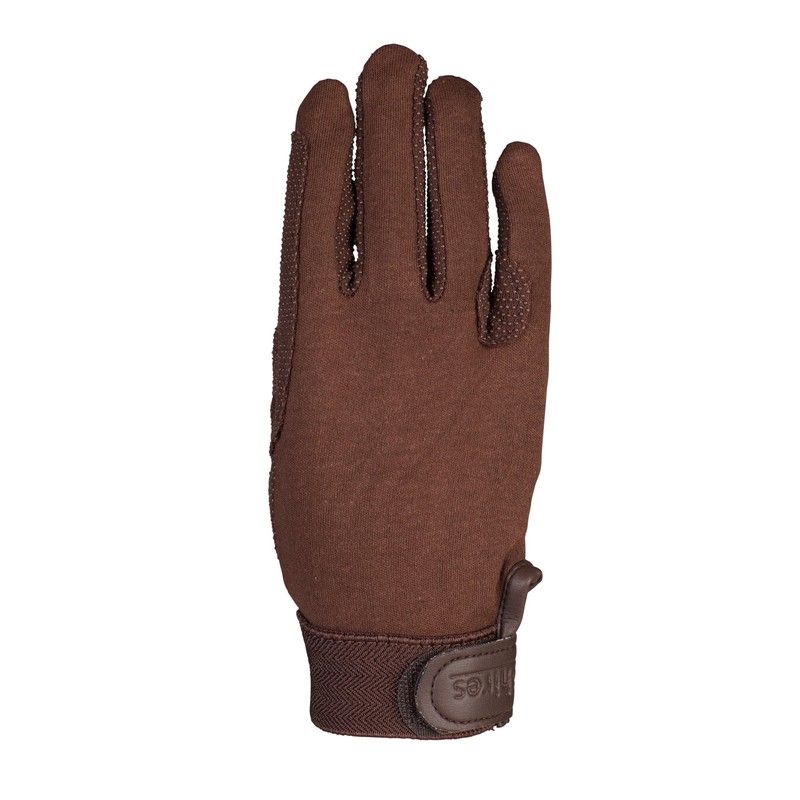 Shires Newbury Childs Kids Cotton Gloves - Brown: Medium