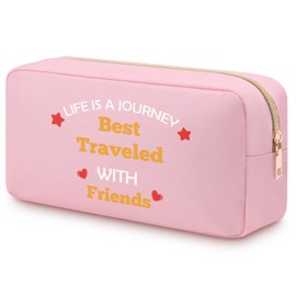 Friendship Gifts for Women Friends Travel Cosmetic Bag Gifts for Best Friends Bestie Graduation Valentines Day Birthday Weekend Gift for BFF Sister Teen Girls Oxford Cloth Travel Makeup Pouch