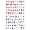 FRAINBOWZ 90Pcs Flower Sticker Set, Transparent and Natural Colors for