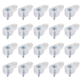 20Pcs Glass Retainer Clips, 0.79x0.43 inch Plastic Glass Panel Clips Mirror Holder Clips with Screws for Fixing Windows Glass Cabinet Doors (Transparent)