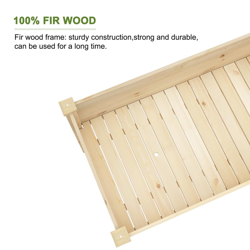 BIRASIL Outdoor Raised Garden Bed, Wood Planter Box for Vegetable