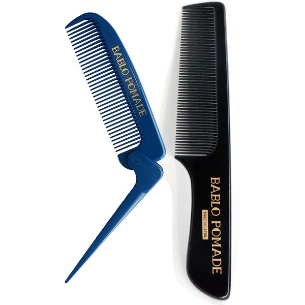 Bablo Pomade Folding Comb Blue & Original Comb Black Men Portable Hair Comb Barber