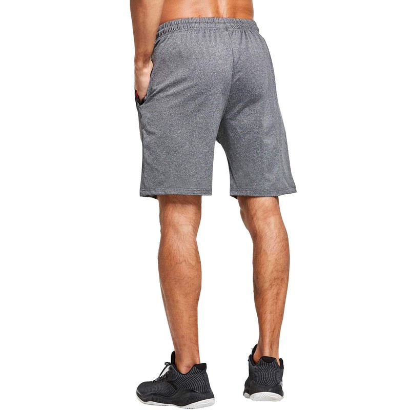 JustSun Men's Sports Shorts with Zip Lightweight Stretch Fabric, gray,