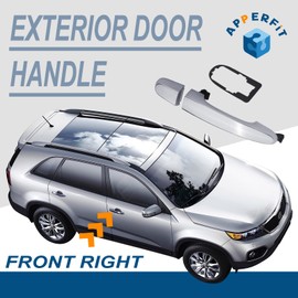 APPERFiT Exterior Door Handle Chrome w/Gasket Pad Compatible with Kia Sorento 2011 2012 2013 2014 2015 Front Door Right Passenger Side Panel Replaces 826512P010 826522P030 826542P000