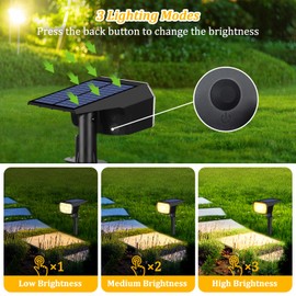 Sucolite 8-Pack Solar Spot Lights Outdoor Waterproof IP65, 3 Lighting Modes 2-in-1 Solar Landscape Spotlights for Yard, 59 LED Solar Powered Wall Lights for Garden Pathway Driveway Walkway, Warm White