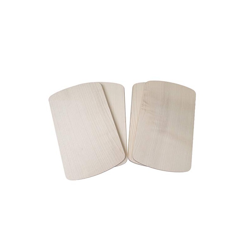 DEKOFANT Wooden Breakfast Board Set of 4 Rounded 24 x