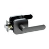 ULTRALOQ Passage Lever Door Handle, Reversible Black Front Door Handle