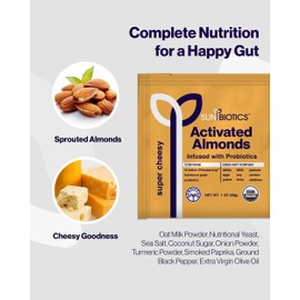 Sunbiotics Activated Organic Sprouted Almonds - Super Cheesy, Pack of 12