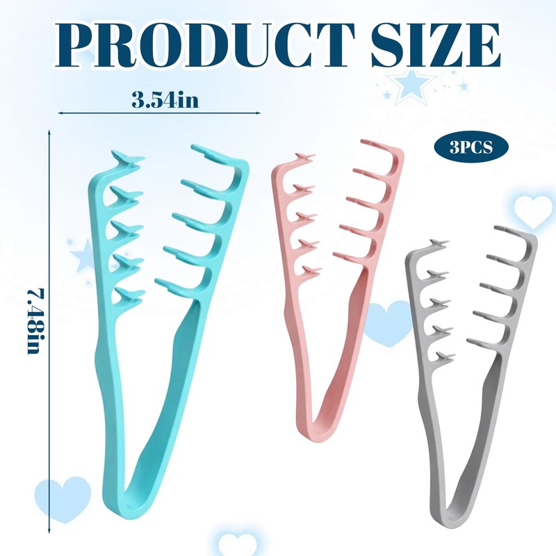 3PCS Texture Comb Set, Textured Styling Comb, Hair Combs Suitable