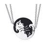 Rockyu Couple Necklace, Popular, Silver, Black, Cat Necklace, Cute, Unisex,