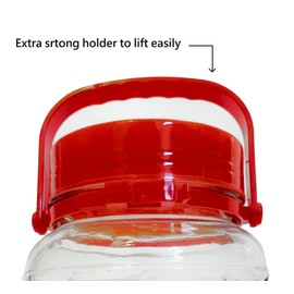 C&H Solutions 5L (1.32 Gallon) Glass Jar With Lid Wide Mouth Plastic Pour Spout Lids Bulk-Dry Food Storage