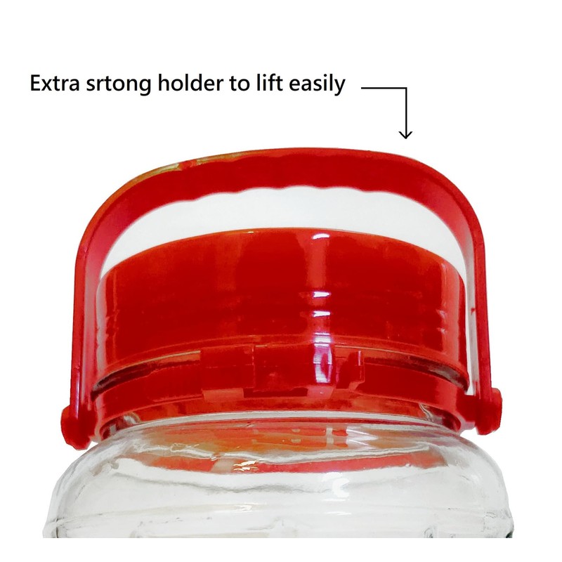 C&H Solutions 5L (1.32 Gallon) Glass Jar With Lid Wide