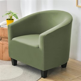 Highdi Armchair Protector, Elastic Armchair Throw, Plain Modern Club Chair, Stretch Armchair Cover, Universal Sofa Cover for Single Sofa, Club Chair, Cocktail Chair (Army Green)