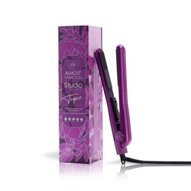 Almost Famous Tropico Tourmaline Ceramic 1.25" Professional Hair Straightener Flat Iron Pro for Hair Styling, Tourmaline Ceramic Panel with Adjustable Temperature - (Purple (Updated Model)