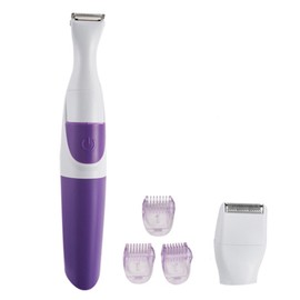 2 In 1 Women Hair Trimmer Electronic Washable Hair Trimmer Clipper for Bikini Line Purple