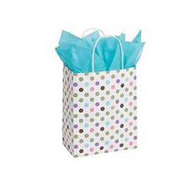 Shopping bag Medium Playful Polkadot Paper 8 x 4 ½ x 10 ¼ Inches - Case of 100