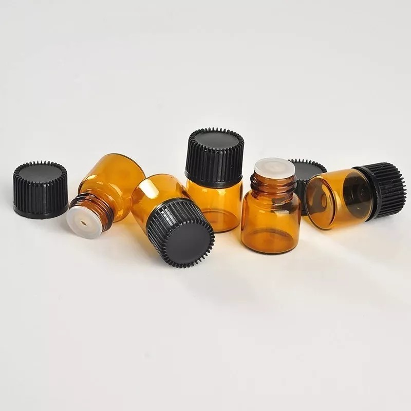 Meliars Frasco Gotero Vial 1 Ml Cristal Ambar Paquete 300