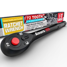 Aiourx 1/2" Drive 280 mm Ratchet Handle, 72-Tooth Ratchet Wrench, Quick Release Reversible Ratchet, CR-V Steel, Mechanical Maintenance, Automobile and Motorcycle Repair