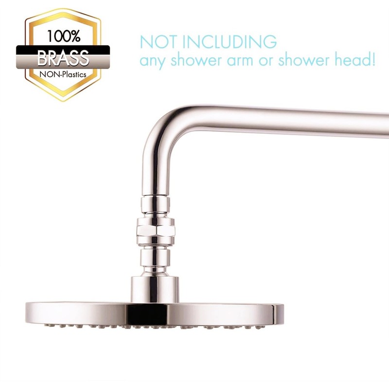 Shower head swivel ball adapter with adjustable shower arm extension,