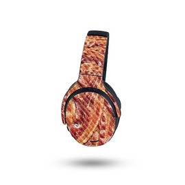 MightySkins Carbon Fiber Skin Compatible with Skullcandy Crusher ANC 2 - Crispy Bacon | Protective, Durable Textured Carbon Fiber Finish | Easy to Apply