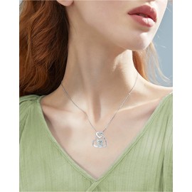 Yorkie Necklace 925 Sterling Silver Yorkie Pendant Dog Necklace Jewelry for Women