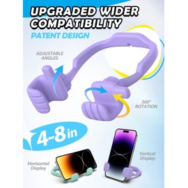 CALDEVER Easter Basket Stuffers for Teens Girls Boys Cell Phone Stand: 2 Pack UPGRADE Adjustable Thumbs Up Lazy Phone Holder for Desk Fun Birthday Gifts Easter Gifts for Adults Toddlers Women Men Wife Kids