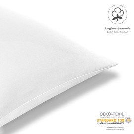 Alreya Renforcé Pillowcase, 100% Cotton, Super Soft Pillowcase with YKK Zip, Pillow Slip Only, 40 x 40 cm, White, Set of 2
