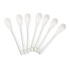 AKOAK 6.7" Ceramic Egg Spoon Set (5 Pieces), White Long-Handled