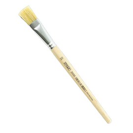 Stylex 35090 Flat Bristle Brush Size No. 20, Natural Handle, for Painting with Deck, Tempera, Watercolour, Oil and Acrylic Paints, Ideal for School