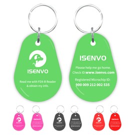 Smart Pet ID Tag with Microchip, Instant Pet Recovery, Supports Auto Pet Door & Feeder, Lifetime Contact Info Access (Green)