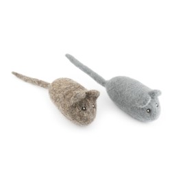 Fellefant Filzspielzeug für Katzen – Handgefertigte Filzmäuse „Finn & Lilli“ im 2er Set – 100% natürliche Wolle – Robust & langlebig – Ideal für Jagdspiel & Beschäftigung – Katzenspielzeug
