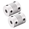 sourcing map 2 Pieces 8 mm to 8 mm Aluminium