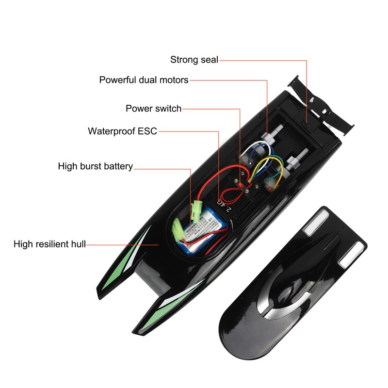 RC Boat Multifunction 4CH 2.4GHz 30km/h High Speed Waterproof Racing