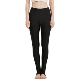 Sillictor Women's Rash Guard Leggings, Swim Tights, Long Pants, Multipurpose Swimwear, Compression Tights for Sports Swimming, UV Protection, Cooling Quick-Dry, black