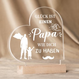 SEPGLITTER Dad Gift Birthday, Heart Shaped Acrylic Decorative Father's Day Gifts from Daughter Son Best Dad Gifts for Dad Birthday Gift