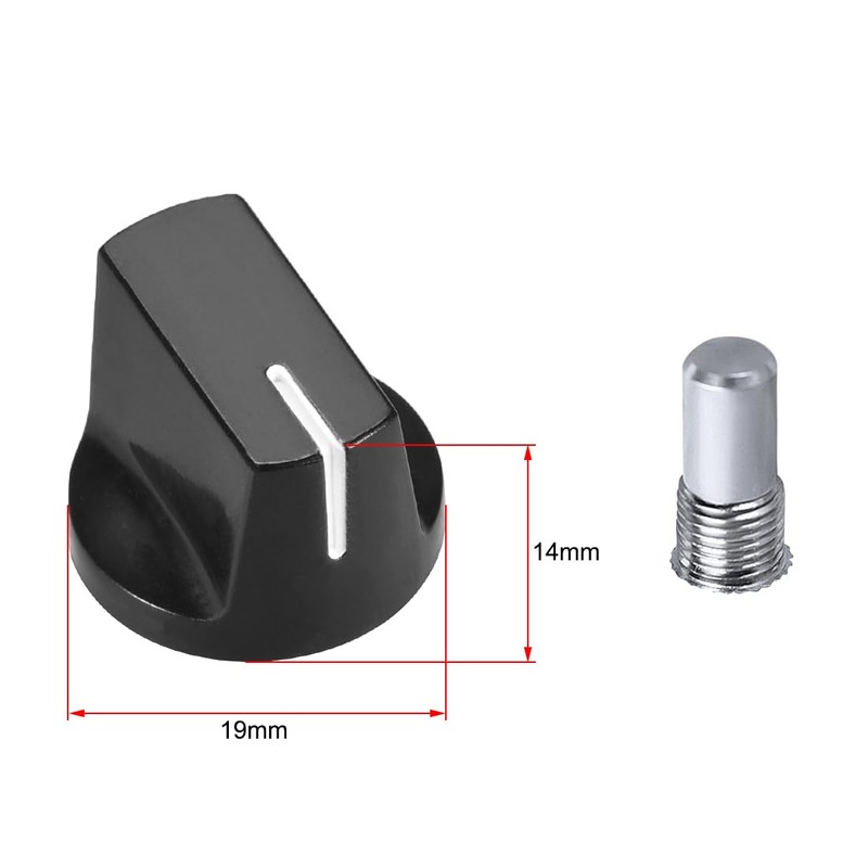 sourcing map Set of 4 6.4 mm Potentiometer Knobs for