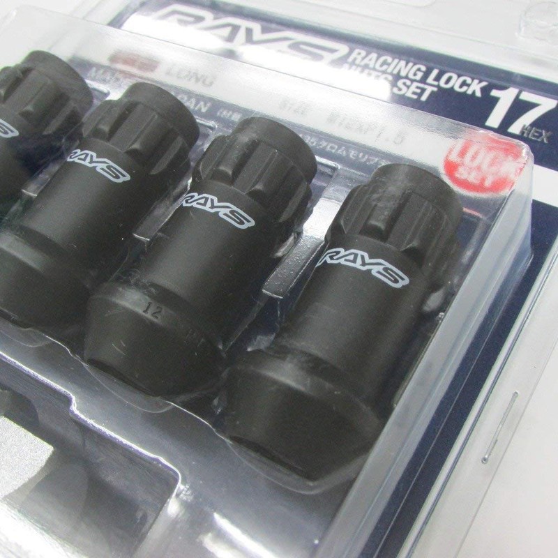 RAYS 17HEX Racing Lock Set M12 x 1.5 BK (Black)