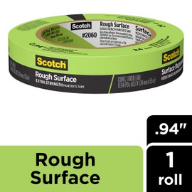Painter’s Tape for Rough Surfaces, 0.94-Inch x 60 Yards, High Adhesion, Clean Removal in 3 Days, Weather-Resistant for Brick, Stucco, Concrete, Indoor and Outdoor Painting, Entire Case of 36 rolls