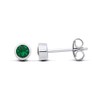 Sterling Silver Emerald Stud Earrings - May Birthstone