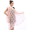 Lina & Lily Squirrel Print Women's Scarf Shawl Wrap (Cream/Pink)
