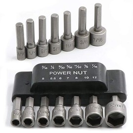 14Pcs Power Nut Driver Drill Bit Set, 1/4” Hex Socket Adapter Bolt Drivers Repairing Tool Kit, Suitable for Quicker Change Chuck, Electric Screwdriver, Hand Drill, Pneumatic Drill, Lithium Drill