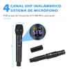 BOMGE Wireless Microphone System 4-Channel, UHF Cordless Dynamic Four Mics