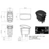 12V 20A / 24V 10A ON-Off Rocker Switch PTO 6T06B