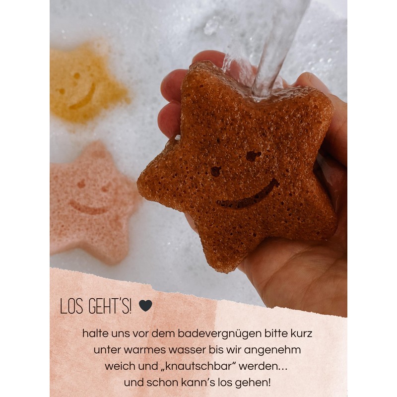 badesternchen Natural Konjac Sponge for Babies and Children in Star