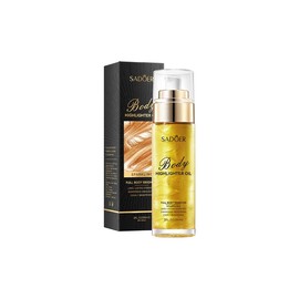 Body Highlighter Oil, 85ml,available in 4 shimmering colors, Luminous Glow Effect (golden color)