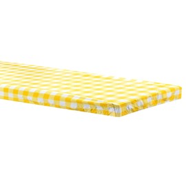 PATIKIL 30" x 72" Picnic Table Cover, Waterproof Vinyl Fitted 6ft Tablecloth Flannel Backing Elastic Edge for Rectangle Table, Yellow