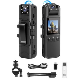 SPIKECAM 64GB Computer-free Body Cameras with Audio and Video, 6 Hrs 1080P Personal Small Body Camera with Photo, Night Vision, SOS Sound, Wearable Body Cam with Sound for Security, Running, Biking